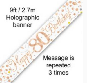 Banner - Happy 80TH Birthday (ROSE GOLD)