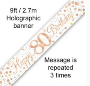 Banner - Happy 80TH Birthday (ROSE GOLD)