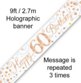 Banner - Happy 60TH Birthday (ROSE GOLD)