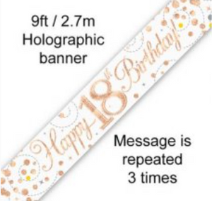 Banner - Happy 18TH Birthday Rose Gold