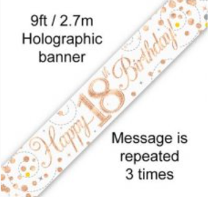 Banner - Happy 18TH Birthday (ROSE GOLD)