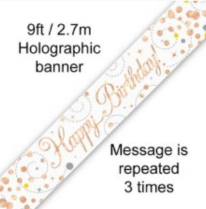 Banner - Happy Birthday (ROSE GOLD)