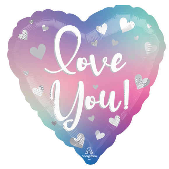 45cm Foil Balloon - LOVE YOU (PASTEL)