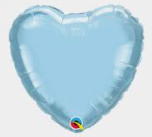 45cm Foil Balloon - HEART - PASTEL BLUE