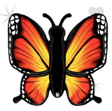 Betallic SuperShape Holographic Foil Radiant Orange Butterfly 117cm
