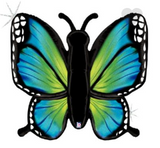 Betallic SuperShape Holographic Foil Radiant Blue Butterfly 117cm