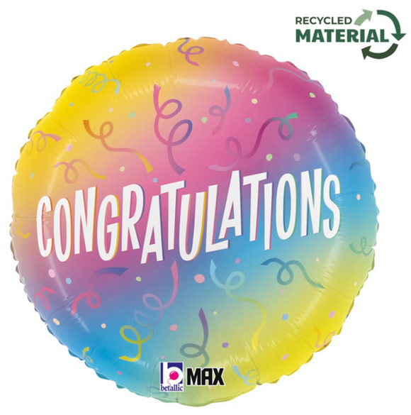 45cm Foil - Congratulations (Swirls)