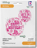 45cm Foil Balloon - Happy Birthday (LET'S GO GIRLS)