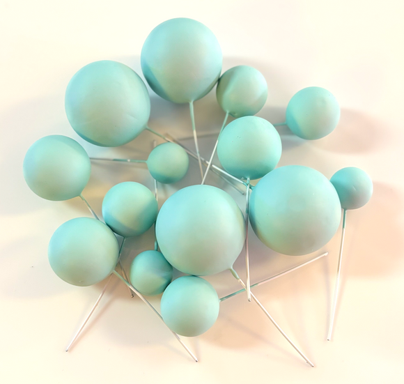 FAUX LIGHT BLUE BALL CAKE TOPPERS