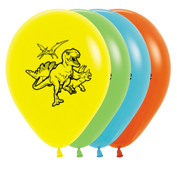 DINOSAUR fashion assorted Latex Balloons - 25 Pack