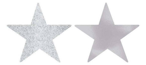 SOLID STAR CUT OUTS - SILVER