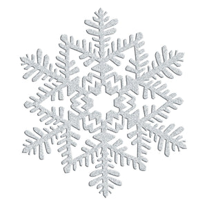 SNOWFLAKE DECORATION - SILVER GLITTER