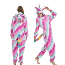 Adult Onesie - STRIPE PURPLE UNICORN