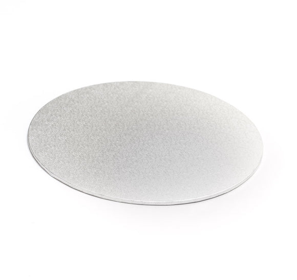 5MM MASONITE CAKE BOARD - ROUND SILVER 12