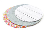 Bake Group 10" Round Food Presentation Board | Checker Plate