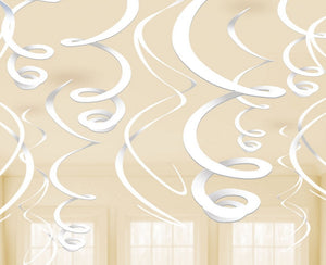 WHITE SWIRL DECORATIONS