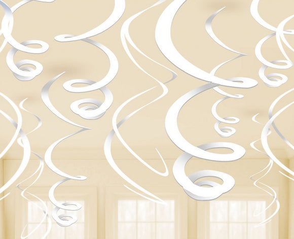 WHITE SWIRL DECORATIONS