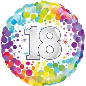 45cm Foil Balloon - 18th BIRTHDAY DOTS