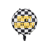 45cm Foil Balloon - CHECKERED FLAG HAPPY BIRTHDAY