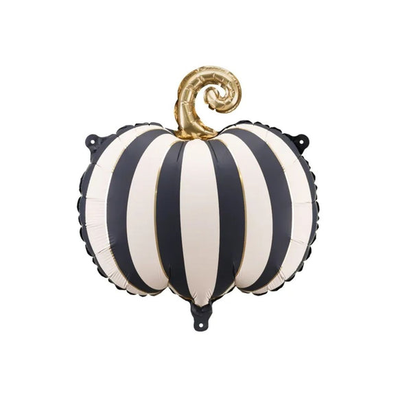 Party Deco Foil Shape Striped Pumpkin Black