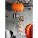 Party Deco Foil Shape Striped Pumpkin Black