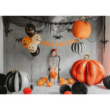 Party Deco Foil Shape Striped Pumpkin Black