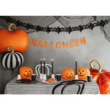 Party Deco Foil Shape Striped Pumpkin Black