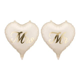 Party Deco Foil 46cm Hearts MR and MRS 2pk
