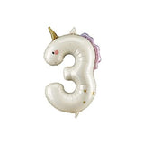 Party Deco Foil Shape 93cm Unicorn Number 3