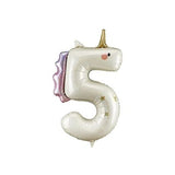 Party Deco Foil Shape 93cm Unicorn Number 5