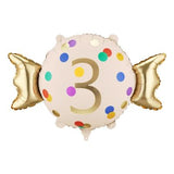 Party Deco Foil Shape Candy Number 3 61cm x 37cm