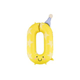 Party Deco Foil 86cm Matte Yellow Party Hat Number 0