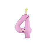 Party Deco Foil 86cm Matte Lavender Party Hat Number 4