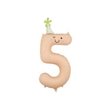 Party Deco Foil 86cm Matte Peach Party Hat Number 5