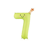 Party Deco Foil 86cm Matte Light Green Party Hat Number 7