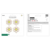 Party Deco Foil Shape 45cm Daisy Garlands Cream 4Pk