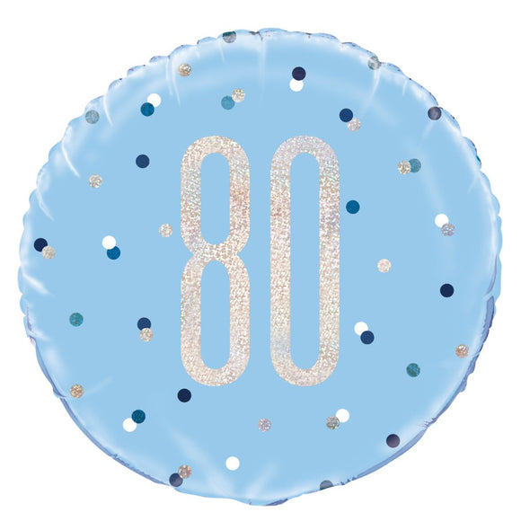 45cm Foil Balloon - 80 BIRTHDAY BLUE