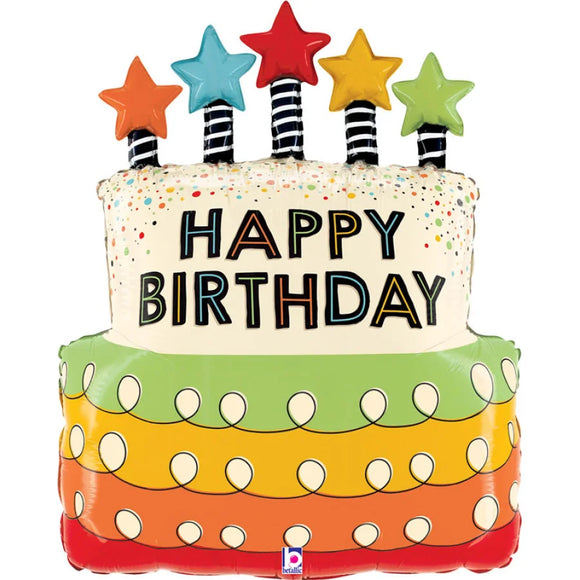 SuperShape Foil - HAPPY BIRTHDAY CAKE