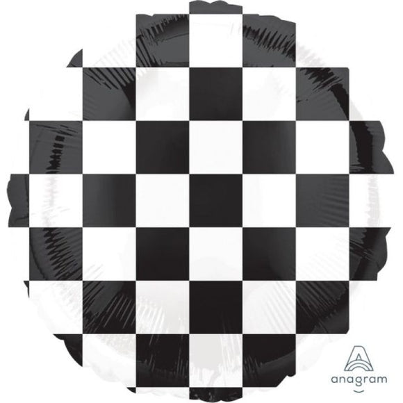 45cm Foil Balloon - Checkered Balloon