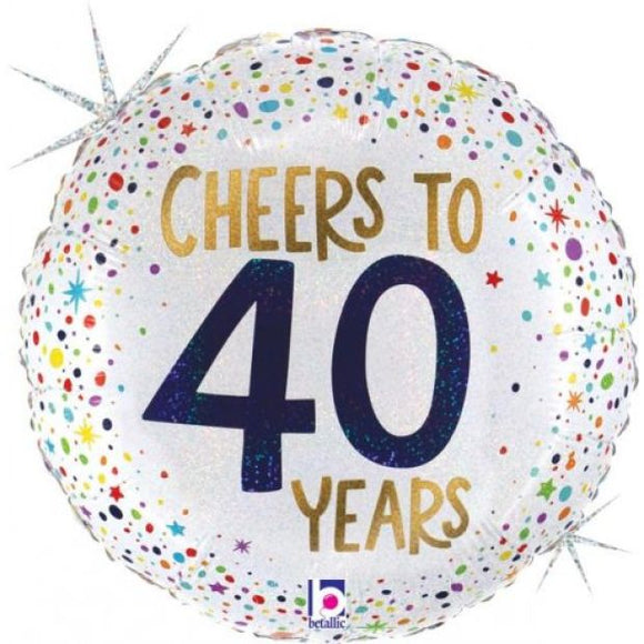 45cm Foil Balloon - Cheers to 40 Years