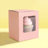 Papyrus Scalloped Single Cupcake Box Pastel Pink P6