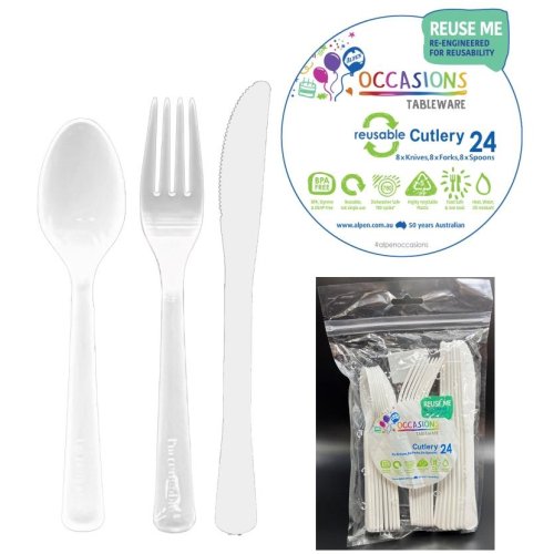 Cutlery Set 24pk - White