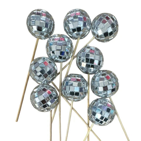 DISCO BALL CAKE TOPPERS