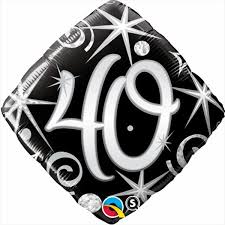 45cm Foil Balloon - 40th Elegant Sparkles