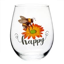 STEMLESS BEE HAPPY GLASS