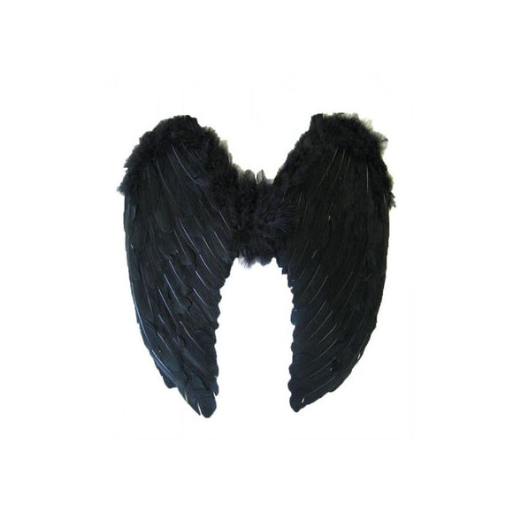 BLACK ANGEL FEATHER WINGS - ADULT