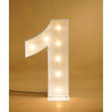 HIRE - 1.2m White Metal LED Bulb Marquee Numbers