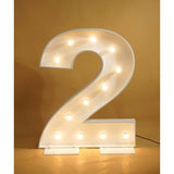 HIRE - 1.2m White Metal LED Bulb Marquee Numbers
