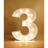 HIRE - 1.2m White Metal LED Bulb Marquee Numbers