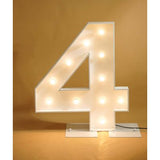 HIRE - 1.2m White Metal LED Bulb Marquee Numbers